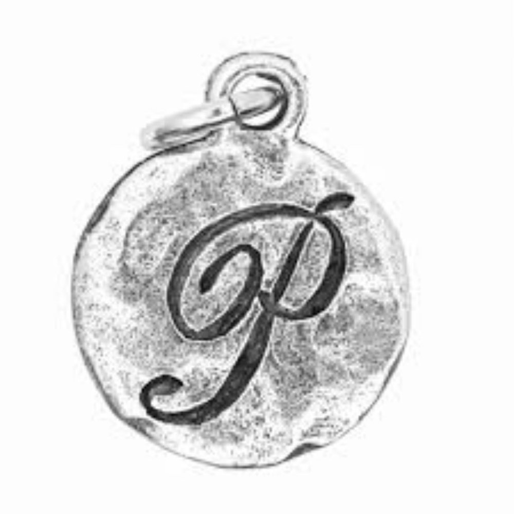 Letter P Monogrammed Charm with Jump-Ring - Picture 5 of 5